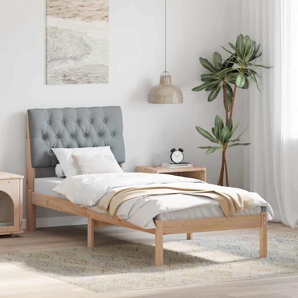 vidaXL Rám postele s čalúneným čelom s čelnou doskou Hnedá 75 x 190 cm