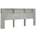 vidaXL Čelo postele so skrinkou betónovo sivé 220x18,5x104,5 cm