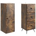 vidaXL Sada skríň 2 ks 34,5 x 34,5 x 90 cm Kompozitné drevo Dymový dub
