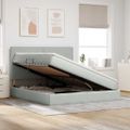 vidaXL Postel s úložným prostorem a matrací Svetlosivá 180 x 200 cm