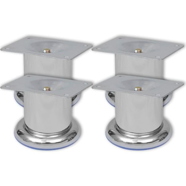4 okrúhle nohy na pohovku, chrómové, 60 mm