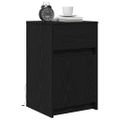 vidaXL LED nočný stolík Čierny dub 38 x 34 x 61 cm Kompozitné drevo