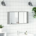 vidaXL LED kúpeľňová zrkadlová skrinka sivá sonoma 90x12x45 cm akryl