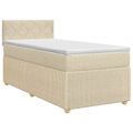 vidaXL Posteľ boxspring s matracom Krémová 80 x 200 cm Látka
