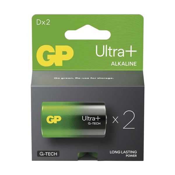 Batérie D (LR20) alkalická GP Ultra Plus 2ks