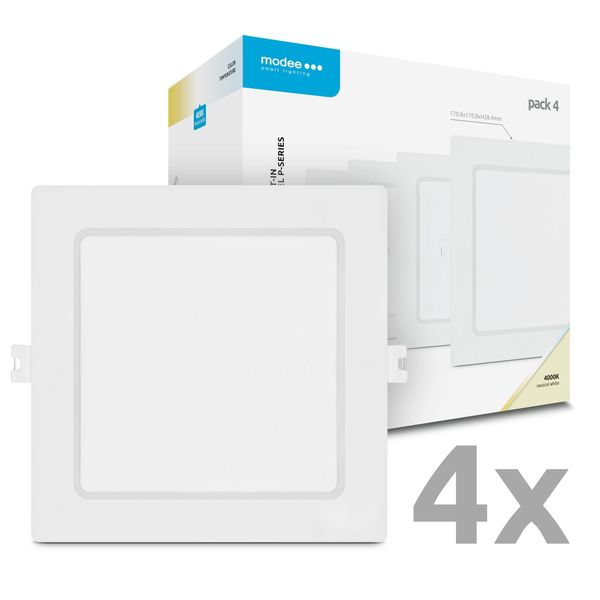 Modee LED Štvorcový LED panel - zapustený 12W 1320lm neutrálna biela P4 (ML-LPSB4000K12WPN)