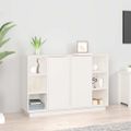 vidaXL Komoda biela 120x35x80 cm borovicový masív