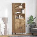 vidaXL Highboard Remeselný dub 69,5 x 34 x 180 cm Kompozitné drevo