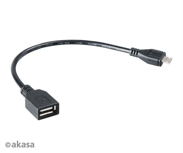 AKASA - USB kábel OTG - mikro USB na USB - 15 cm