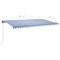 vidaXL Stojaca ručne zaťahovacia markíza 600x300 cm modro-biela