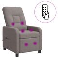vidaXL Masážne relaxačné kreslo Sivohnedá Látka