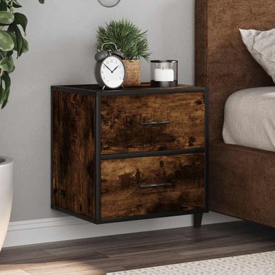 vidaXL Nástenný nočný stolík dymový dub 40x31x39,5 cm