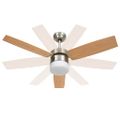 vidaXL Stropný ventilátor so svetlom a ovládačom 108 cm, svetlohnedý