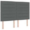 vidaXL LED boxspring posteľ s matracom Tmavosivá 160 x 200 cm Látka