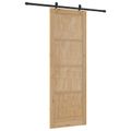 vidaXL Posuvné dvere Prírodná a čierna 83 x 232 cm Borovicový masív