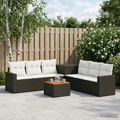 vidaXL Sada pohoviek 8 ks Čierna a krémová biela Poly ratan a oceľ