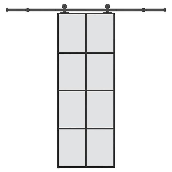 vidaXL Posuvné dvere s kovaním 76x205 cm ESG sklo a hliník