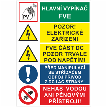 Nálepka "Združená tabuľka na FVE", A6 Nálepka "Sdružená tabulka na FVE", A6