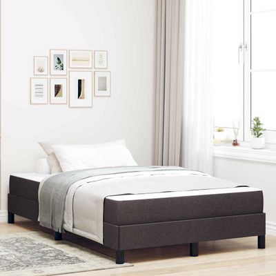 vidaXL Posteľ s pružinovým rámom Tmavohnedá 120 x 190 cm látka