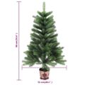 vidaXL Osvetlený umelý vianočný stromček s guľami 90 cm, zelený