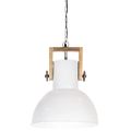vidaXL Industriálna závesná lampa 25 W biela mangovník 32 cm okrúhla E27
