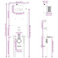 vidaXL Rám na cisternu s úložiskom Biela 50 x 8 x 131 cm Oceľ
