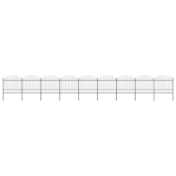 vidaXL Záhradný plot s hrotmi, oceľ (1,5-1,75)x15,3 m, čierny