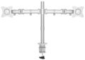 Neomounts Select NM-D135DSILVER/Držák displeje/na stůl/10-27"/svorka+průchodka/VESA 100X100/nosn. 2x 8kg/2 disp/stříbrn Držák, VESA, stolní, pro 2 ploché monitory, úhloprícka 10"-27", náklon 90°, otácení 180°, rotace 360°, nosnost 16kg, stríbrný