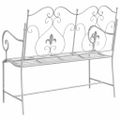 vidaXL Záhradná lavička 2 -Seater 104 x 54 x 93 cm Oceľ Antická biela