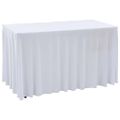 vidaXL Naťahovacie obrusy na stôl so závesom 2 ks biele 183x76x74 cm