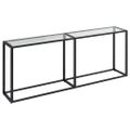 vidaXL Konzolový stolík priehľadný 200x35x75,5 cm tvrdené sklo