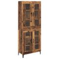 vidaXL Highboard Staré drevo 69,5 x 34 x 180 cm Kompozitné drevo