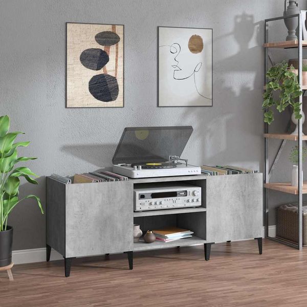 vidaXL Skrinka na platne betónovosivá 121x38x48 cm kompozitné drevo