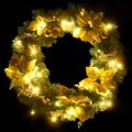 vidaXL Vianočný veniec s LED svetlami zelený 60 cm PVC