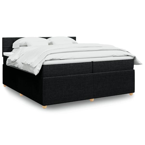 vidaXL Boxspring posteľ s matracom čierna 200x200 cm látka