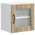 vidaXL Nástenný sklenený kabinet LUCCA Dub sonoma 40 x 31 x 40 cm