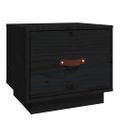 vidaXL Nočný stolík čierny 40x34x35 cm masívne borovicové drevo