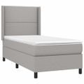 vidaXL Posteľný rám boxsping s matracom bledosivý 90x190 cm látka