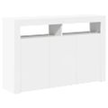 vidaXL Komoda s LED svetlami lesklá biela 115,5x30x75 cm