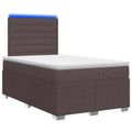 vidaXL LED boxspring posteľ s matracom Tmavohnedá 120 x 200 cm Látka