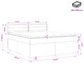 vidaXL Posteľ s boxspringom a matracom a LED Svetlosivá 140 x 190 cm