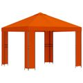 vidaXL Altánok 3 x 3 m Oranžová Polyester a oceľ 190 gsm