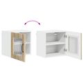 vidaXL Nástenný sklenený kabinet LUCCA 2 ks Dub sonoma