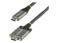 Thunderbolt 3 Compatible - USB kábel - USB-C (M) priamy/zamykací do USB-C (M) rovné - USB 3.2 Gen 2 / DisplayPort 1.4 /Thunderbolt 3 - 50 cm - podporuje 4K - sivá, čierna