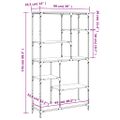 vidaXL Knižnica dymový dub 99x35,5x176 cm kompozitné drevo a oceľ