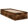 vidaXL Posteľný rám bez matraca dymový dub 75x190 cm kompozitné drevo