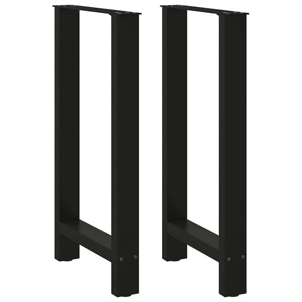 vidaXL Nohy barového stola, čierne, 2 ks, 40 x (90-91) cm, oceľové