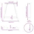 vidaXL Nohy k jedálenskému stolu v tvare A, 2 ks, biele, 80 x (72-73) cm, oceľové