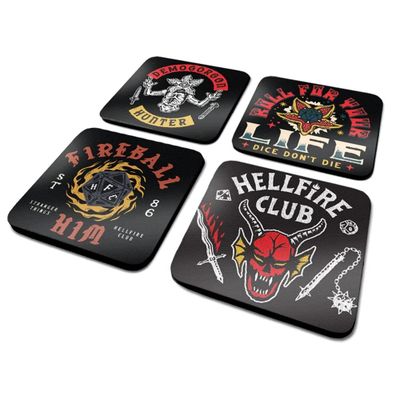 Podtácky Stranger Things - Hellfire Club (4 ks)