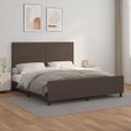 vidaXL Posteľný rám s čelom hnedý 160x200 cm umelá koža